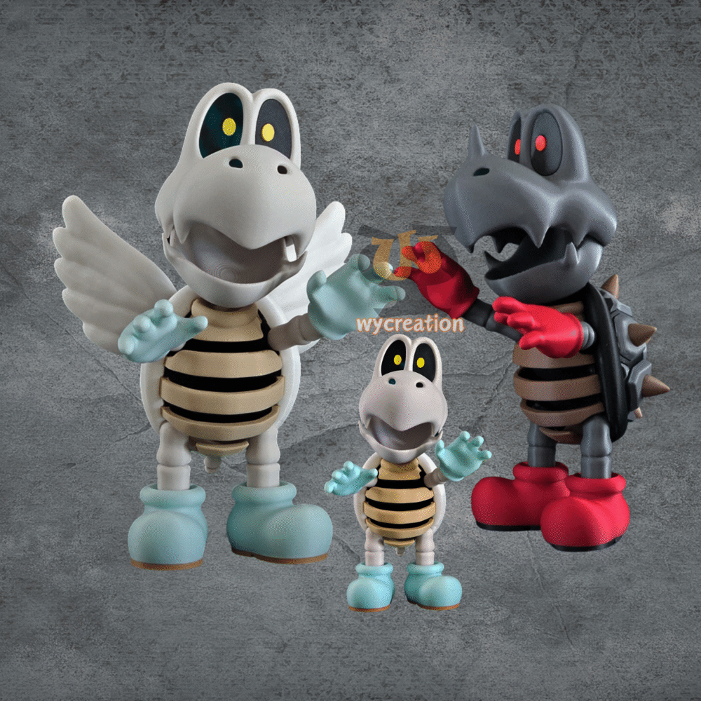 Dry Bones 3D Printed Figure – Handmade Collectible Skeleton Koopa