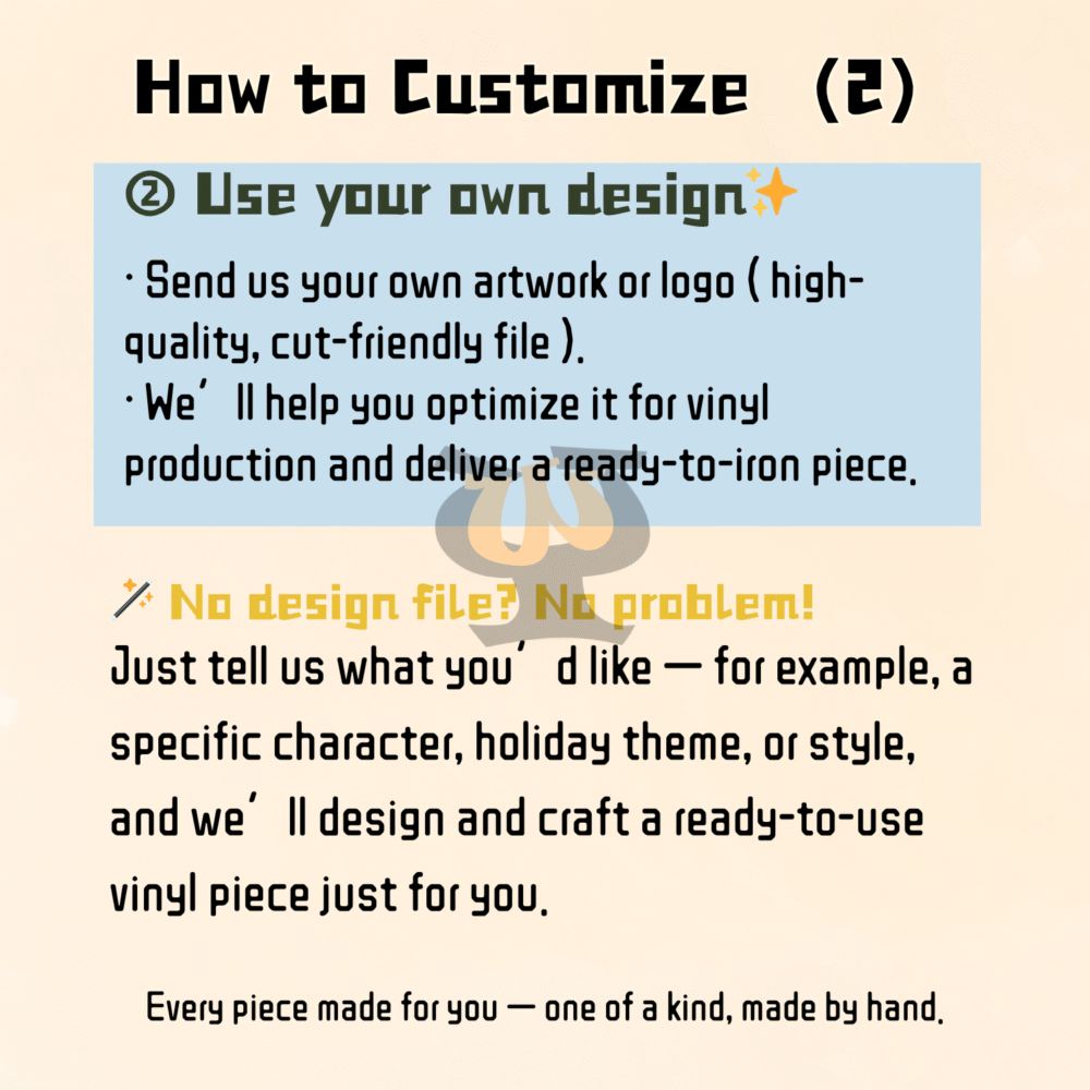 Custom Ready-to-Use Vinyl Designs – Permanent & Iron-On Options