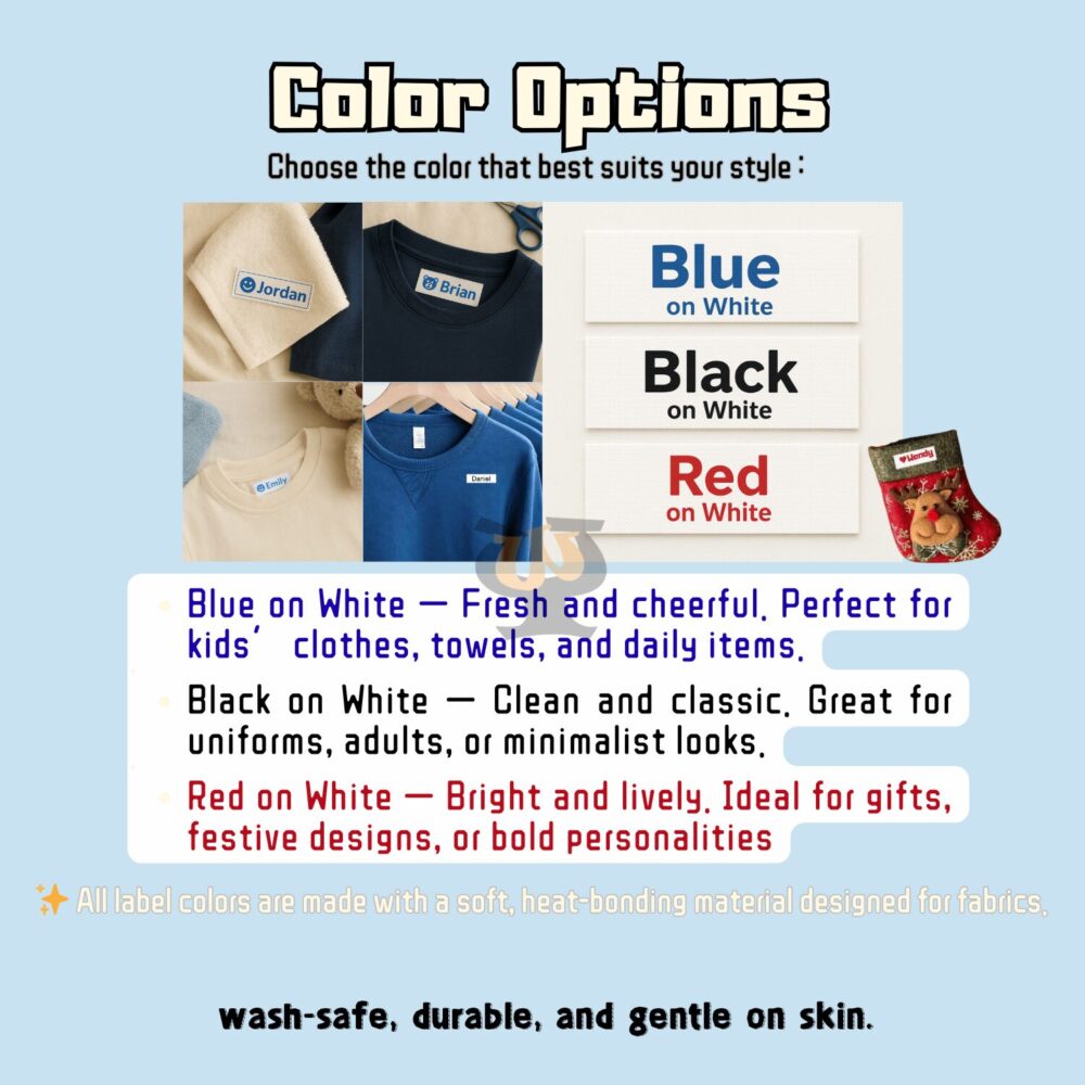 School Starter Label Pack – Cute Ready-to-Use Iron-On Fabric Labels for Kids