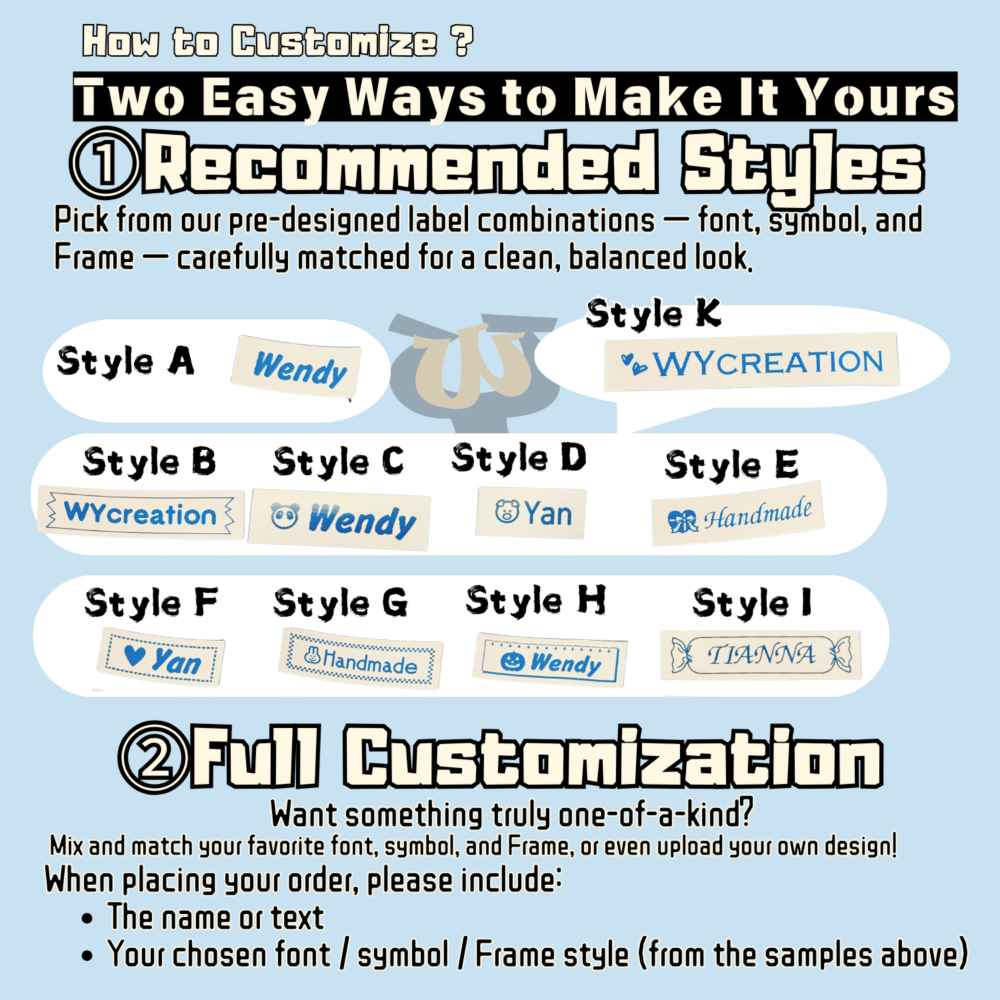 Custom Iron-On Fabric Labels