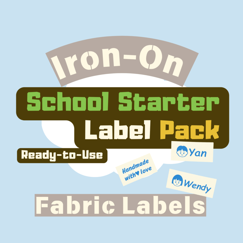 School Starter Label Pack – Cute Ready-to-Use Iron-On Fabric Labels for Kids